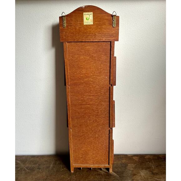 Goodwood Teak Wood Letter Rack with Key Hooks | Hanging Wood Mail Organizer - Picture 6 of 7